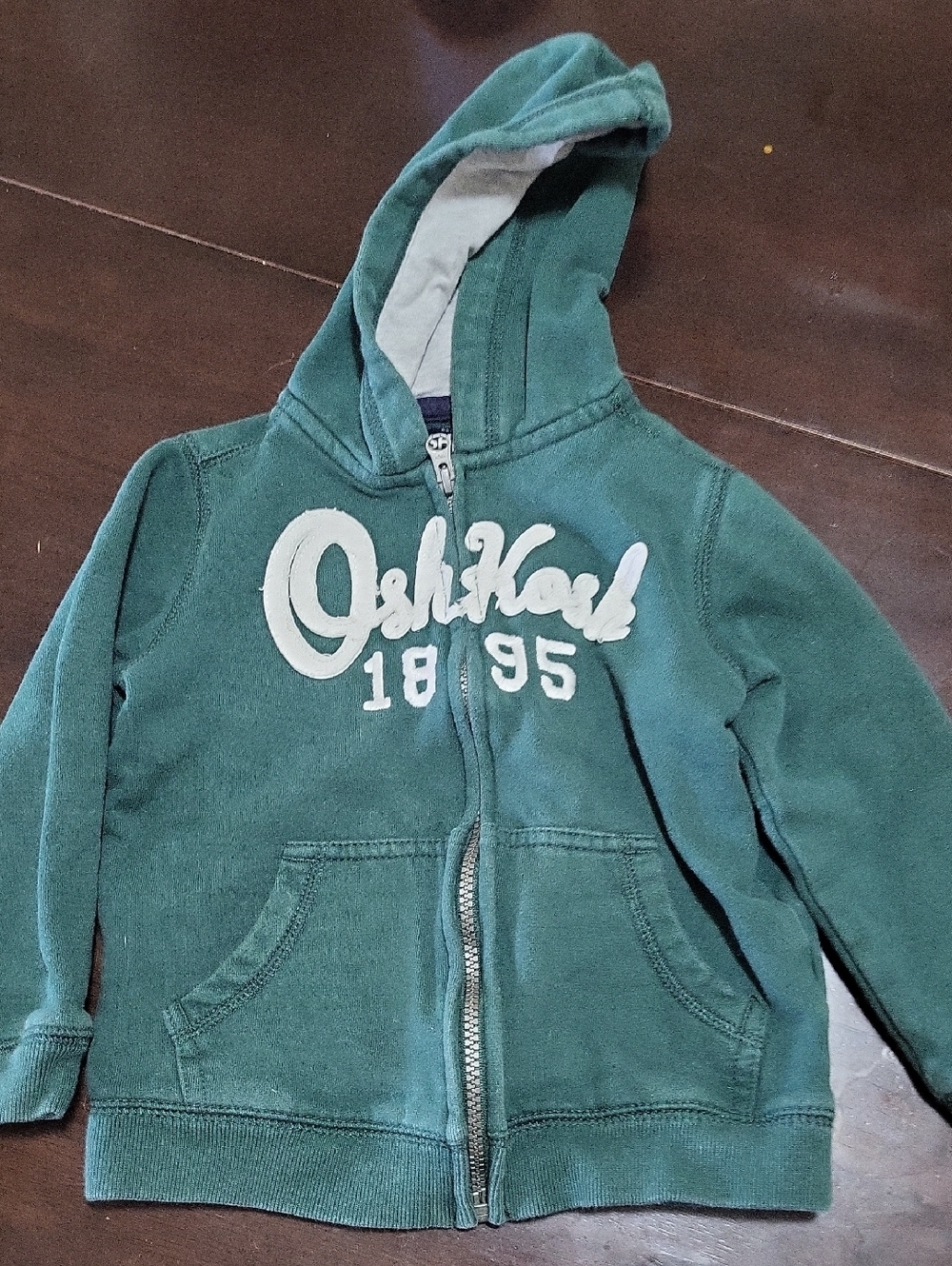 OshKosh B'gosh Teal Green Zip Hoodie with Logo